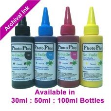 PhotoPlus 4 Colour Archival Pigment Ink Set Compatible with Epson printers in 30ml, 50ml & 100ml