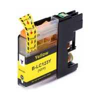 Yellow Compatible Ink Cartridge to replace a Brother LC123 Ink Cartridge.