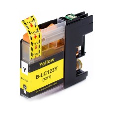 Yellow Compatible Ink Cartridge to replace a Brother LC123 Ink Cartridge.