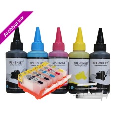 Refillable Cartridge Kit for Canon PGI-525-CLI-526, 5 x Cartridge Set with Splashjet Ink.