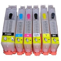 Refillable Cartridges for Canon PGI-550 & CLI-551 Cartridges - 6 Cartridge Set.