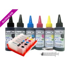 Refillable Cartridge Kit for Canon PGI-570-CLI-571, 6 x Cartridge Set with PhotoPlus Archival Ink.