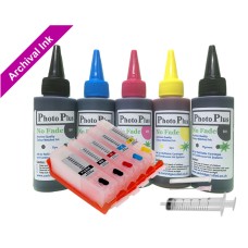 Refillable Cartridge Kit for Canon PGI-580-CLI-581, 5 x Cartridge Set with PhotoPlus Archival Ink.