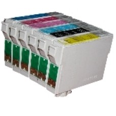 A set of pre-filled Epson Compatible T0797 dye sublimation ink cartridges.