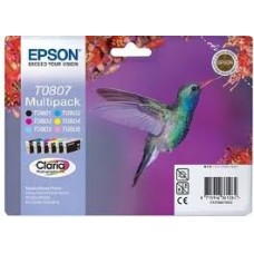 Epson Branded T0807 Ink Cartridge Set.