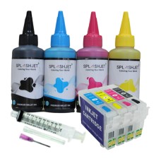 Refillable Cartridge Kit for Epson 502 & 502XL cartridges with SplashJet Brand Ink.