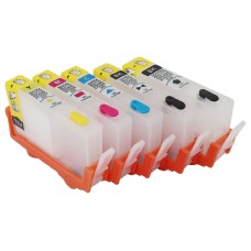 Refillable cartridge set For HP 364 - 5 Set Cartridges.