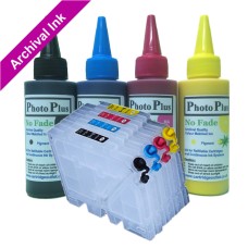 Refillable cartridge kit Compatible with Ricoh GC31 Cartridges with 400ml PhotoPlus Archival Ink.