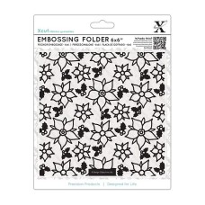 Xcut 6 x 6'' Embossing Folder - Poinsettia Pattern. Xcut 6 x 6'' Embossing Folder - Poinsettia Pattern.