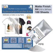 Sublimation to Film Kit for Printing onto Cotton T-Shirts - 100 x A4 Sheet Pack