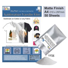 Sublimation to Film Kit for Printing onto Cotton T-Shirts - 50 x A4 Sheet Pack