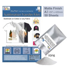Sublimation to Film Kit for Printing onto Cotton T-Shirts - 50 x A3 Sheet Pack
