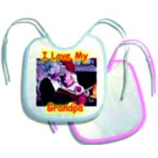 Baby Bib with Blue Trim for Dye Sublimation Printing