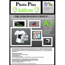 PhotoPlus A3 Dye Sublimation 140gsm Double Sided Transfer Paper, 50 Sheets.
