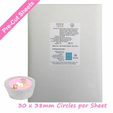 24 x A4 Printable Edible Icing Sheets with 30 Pre-cut 38mm Circles per Sheet