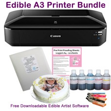 Edible A3 Printer Bundle, Canon IX6850,  with Edible Ink Accessory Pack & Icing Sheets.