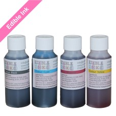 200ml Bottled Edible Ink for Canon Printers - 4 x 50ml Set of CMYK.