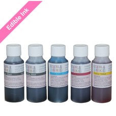 250ml Bottled Edible Ink for Canon Printers - 5 x 50ml Set of CMYKK.