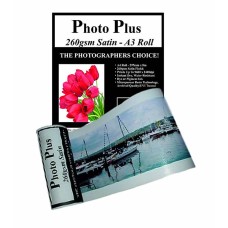 PhotoPlus Photo Paper A3 Panoramic Premium Satin Rolls 260gsm, 297mm x 8m. PhotoPlus Photo Paper A3 Panoramic Premium Satin Rolls 260gsm, 297mm x 8m.