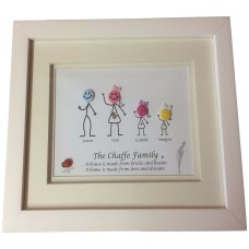 Personalised Family Button Art Frame - 7" x 7"" Frame